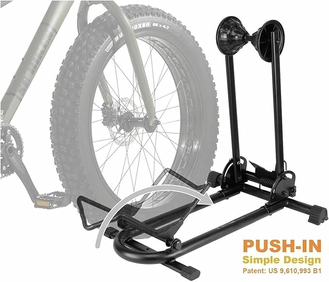 BikeHand Bicycle Floor Parking Rack Stand - for Mountain MTB & Road Bikes Indoor Outdoor Garage Storage - Fat Bike