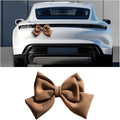 Motorbike Helmet Decor, Cute Fashion Large Bowknot Motorcycle Helmet Ornament, Automotive Exterior Rear Bumper Decoration for Girls Women, Universal for Truck Motorcycle Sedan (Coffee)