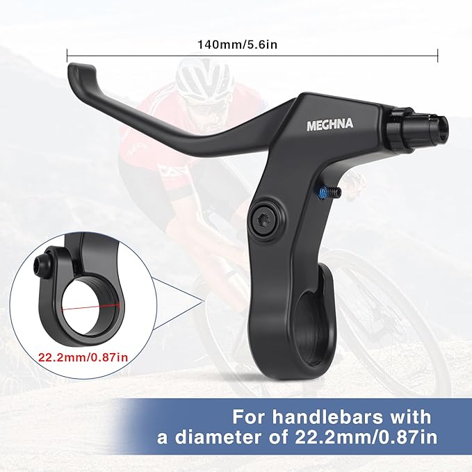 MEGHNA Bike Caliper Brake Set Aluminum Alloy Front and Rear Bike Brake Lever C Brake Set with Cables and Brake Pads Rim Brake for BMX Hybrid Bike Cruiser Bike Mountain Bike