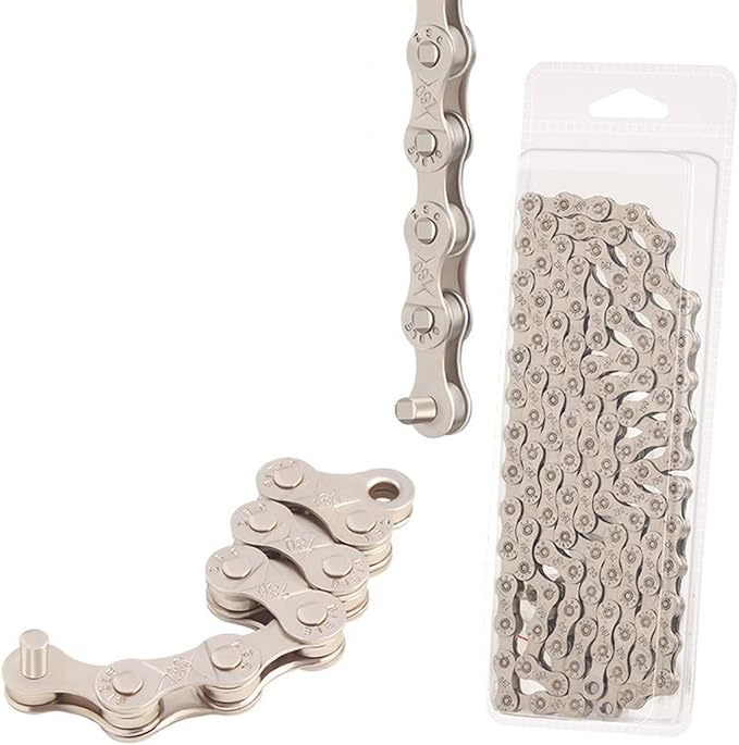 Bicycle Chain, 116 Link Bicycle Chain 1/2 x 11/128 inch Stainless Steel Bicycle Chain for MTB/Road/E-Bike 6-7-8 Speed