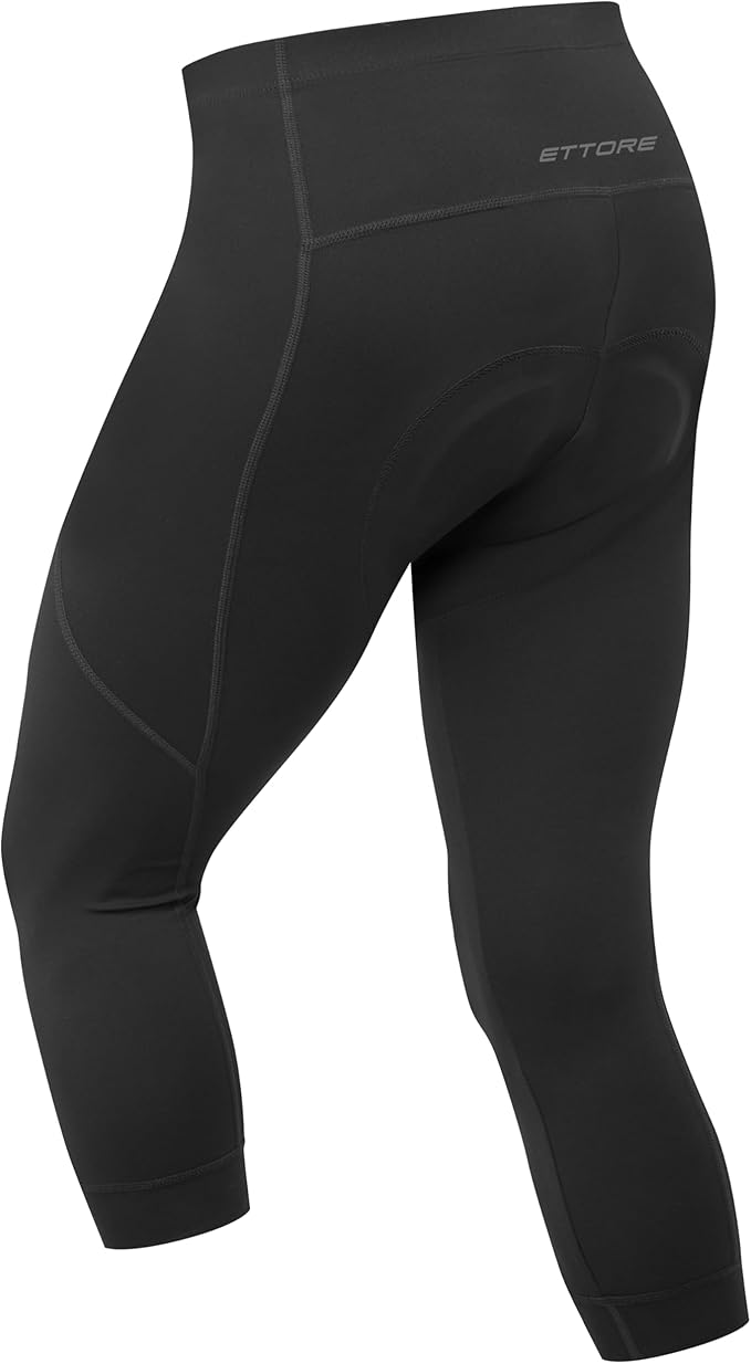 Ettore Mens Padded Cycling Shorts with Pocket Three Quarter Length Breathable Quick Dry Road Bike Bicycle - Dart