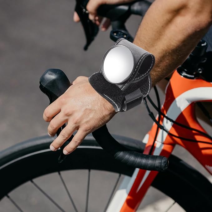 BESPORTBLE Convex Bike Mirror for Glasses Wrist Rear View Mirror Arm Cycling Safety Gear for Urban Recreational Riding
