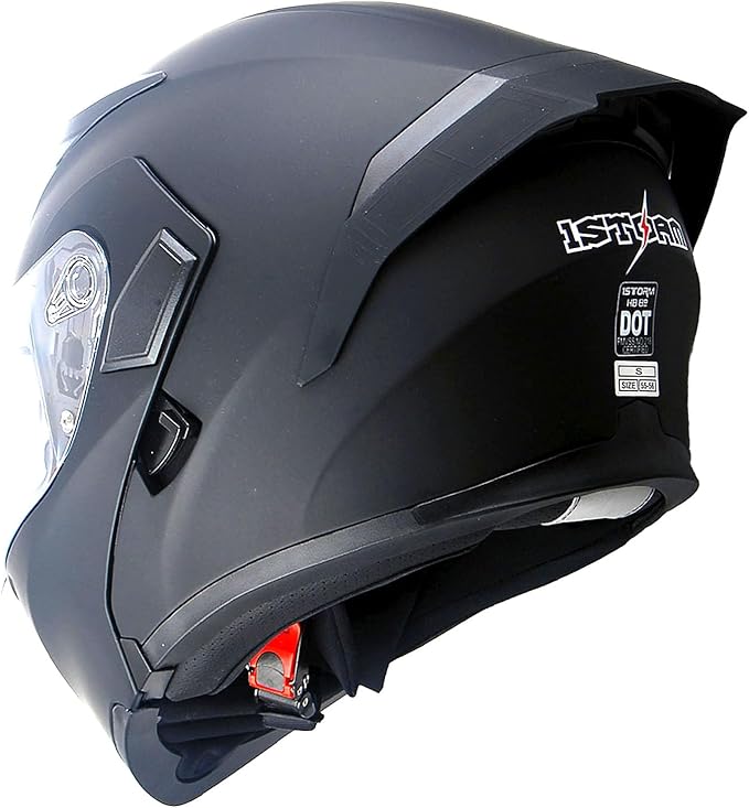 1Storm Motorcycle Modular Full Face Helmet Bike Flip up Dual Visor Sun Shield: HB89 Matt Black