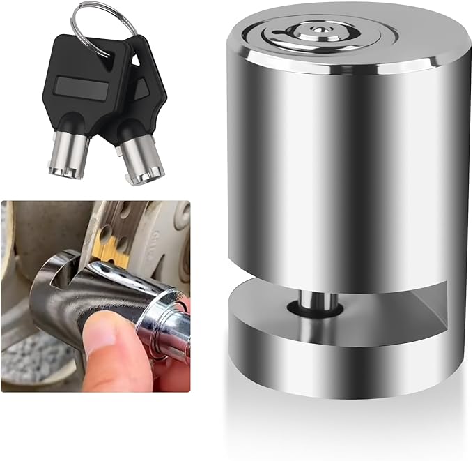 Motorcycle Locks Anti Theft,Mini-Size Motorcycle Disc Brake Lock with Keyless Locking,Upgraded Motorcycles Wheel Lock Suitable for Most Bicycles Electric Bikes Motorcycles