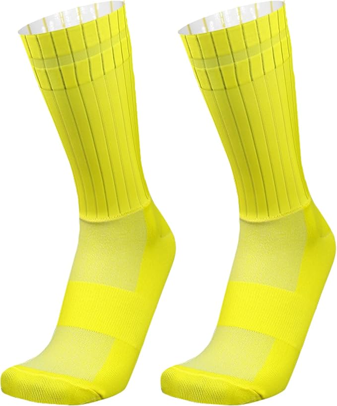 Aero Socks Cycling Aero Socks For Men Anti-Slip Silicone Aero White Line Cycling Sports Running Socks 6-11