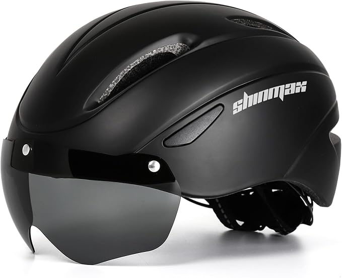 Shinmax Bike Helmet for Men Women, Bicycle Helmet with Detachable Magnetic Goggles Adjustable for Adult Road Biking Mountain Cycling Helmet