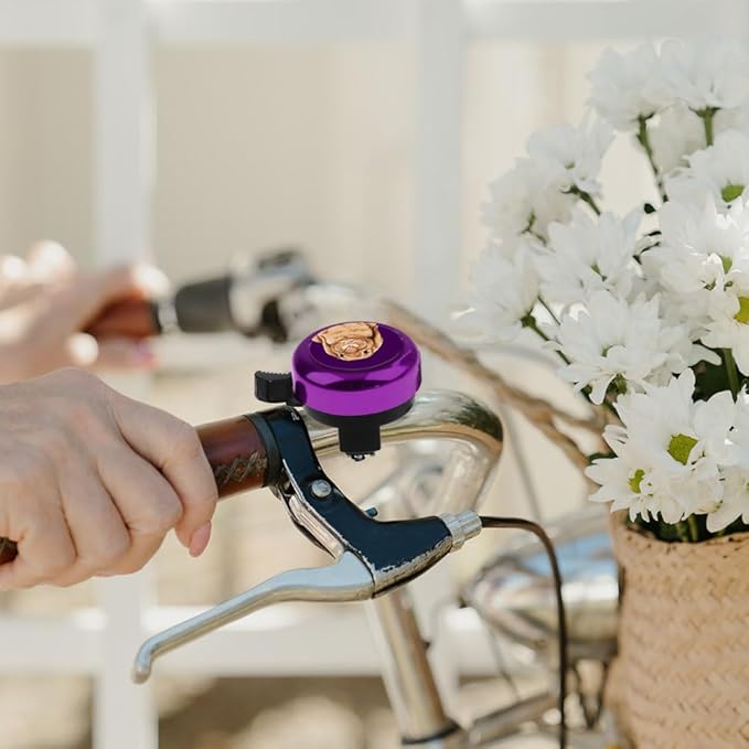 WIRESTER Purple Aluminum Round Bike Bell, Classic Ring Bicycle Bell, Bike Accessories Bell Ring for Adults Kids Girls Boys