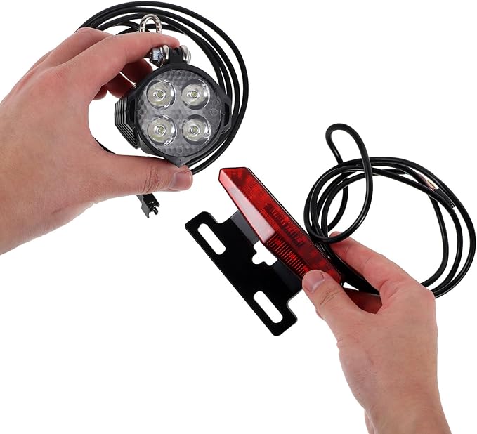 HEMOTON Multi-Function Electric Bike Light Kit with LED Front and Rear Lights, Turn Signal, Horn Switch Button for Electric Scooters and Bikes, Handlebar Control for Safe Urban Riding