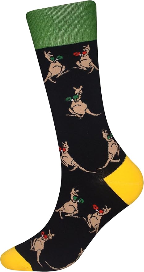 Cansok Men's 2/4 Packs Fun Crazy Novelty Dress Crew Socks