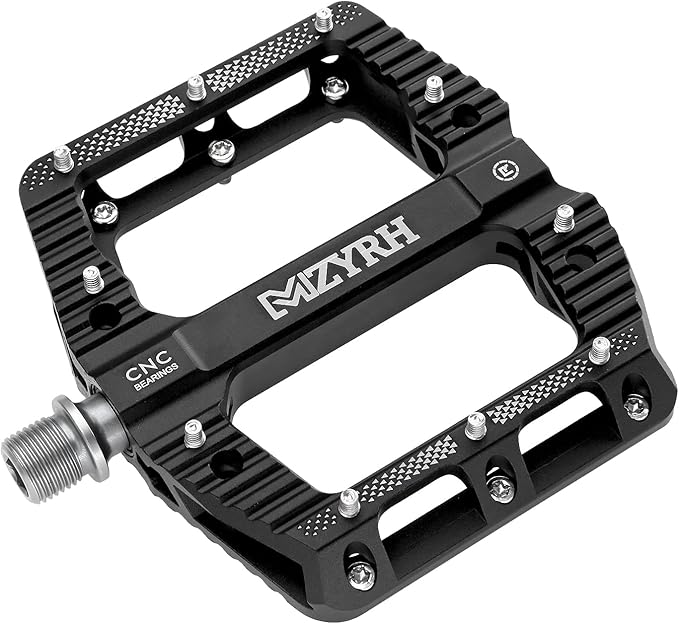 MZYRH Road/Mountain Bike Pedals MTB Pedals Bicycle Flat Pedals 3 Bearings 9/16” Aluminum Alloy Bicycle Platform Pedals for BMX MTB