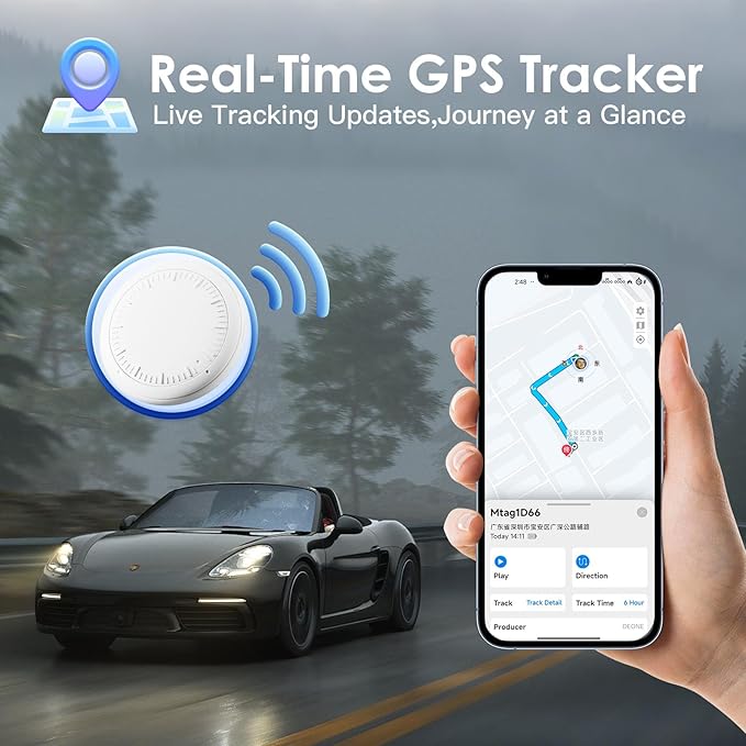Tracker Device for Vehicles,1PCS Mini Hidden Car Tracker with Magnetic Case,Real-Time Mini Tracker Device for Vehicles Work with iOS and Android,No Subscription No Monthly Fee.
