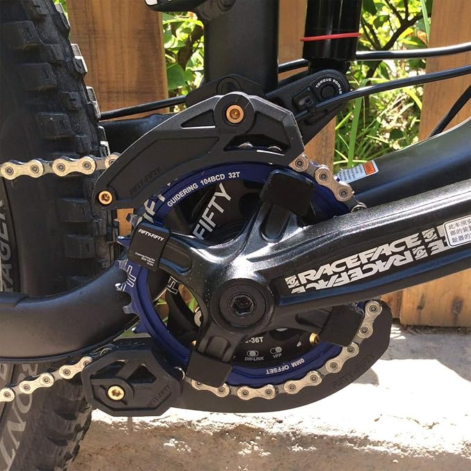 FIFTY-FIFTY Round 104BCD Chainring, 30T 32T 34T 36T Narrow Wide Mountain Bike Chainring, Single Chainring for 9/10/11-Speed with 4 Alloy Chainring Bolts for MTB