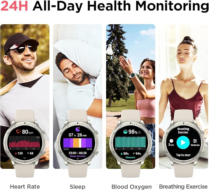 BENIO Smart Watch, Health Fitness Tracker Watch for Men Women IP68 Waterproof, Multi-Sport Mode Activity Tracker, Heart Rate/SpO2/Sleep/Stress Pedometer Step Calorie Counter for Android & iPhone