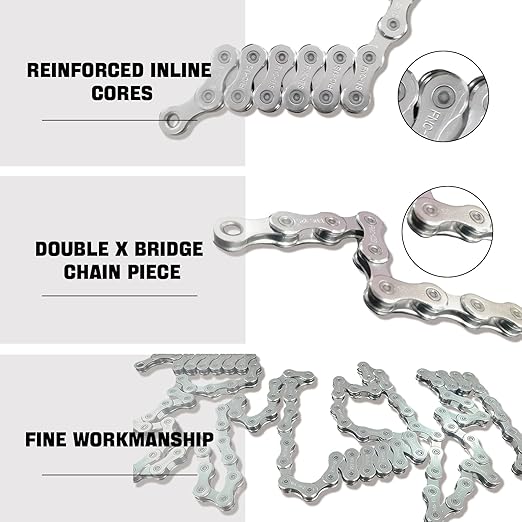 6/7/8/9/10/11/12 Speed Bike Chain – High-Strength, Durable & Smooth-Shifting for Road/Mountain Bikes (11-Speed)
