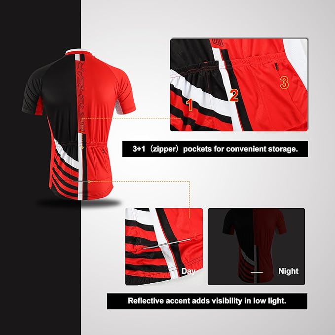 BERGRISAR Men's Cycling Jerseys Short Sleeves Bike Shirt