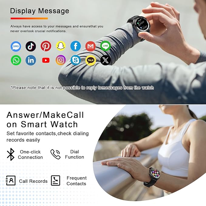 Military Smart Watches for Men(Answer/Make Call), AMOLED 1.43" Smartwatch, Flashlight/130+ Sports/Heart Rate/Sleep Monitor/Fitness Activity Tracker, IP68 Waterproof Fitness Watch for Android iOS