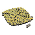 Bicycle Chain, 116 Links, 1/2 x 1/8 inches, Steel Single Speed with Magic Buckle, for Fixed Gear Bikes, Commuter Bikes, MTB (Yellow)