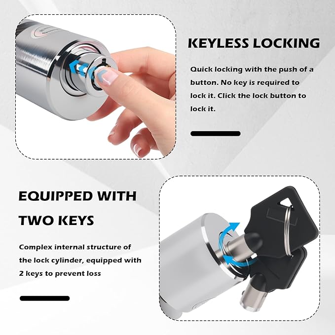 Motorcycle Locks Anti Theft,Mini-Size Motorcycle Disc Brake Lock with Keyless Locking,Upgraded Motorcycles Wheel Lock Suitable for Most Bicycles Electric Bikes Motorcycles