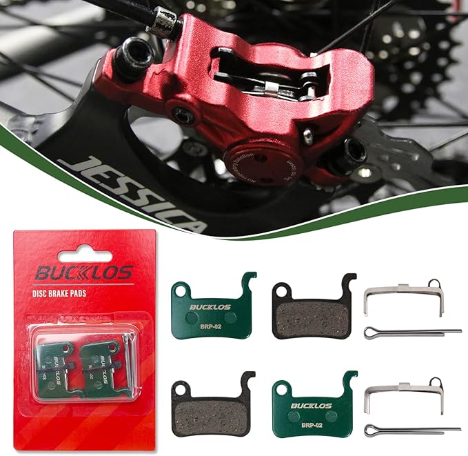 BUCKLOS Bike Disc Brake Pads - Bicycle Disk Brake Pads for Zoom/Shimano Deore XT XTR LX SLX Hone Alfine Saint for Ebike/Mountain Bike/Electric Bike/Road/Scooter