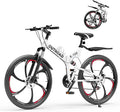 26" Foldable MTB – 21-Speed Full Suspension, High-Carbon Steel Frame, Dual Disc Brakes & Quick-Release Tires – Adults & Teens (Multiple Colors)