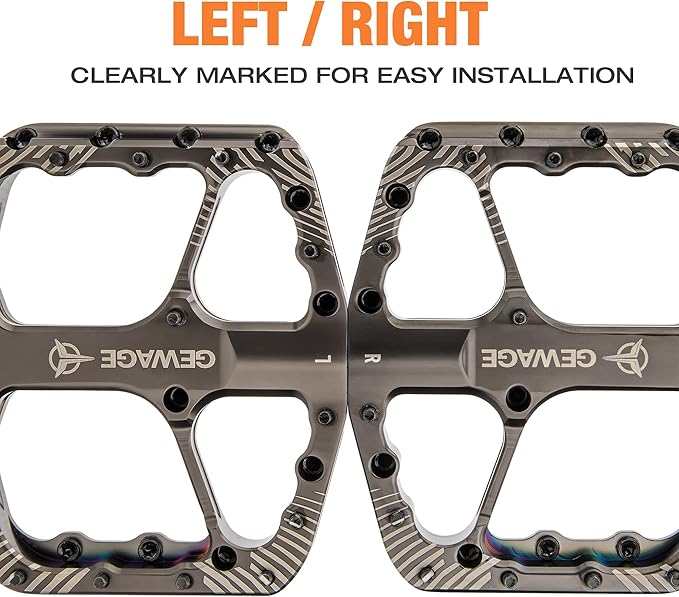 Mountain Bike Pedals -Bicycle Flat Pedals Aluminum 9/16" Sealed Bearing -Wide Platform for Road Mountain Gravel BMX MTB Bike Ideal for Downhill & Trail