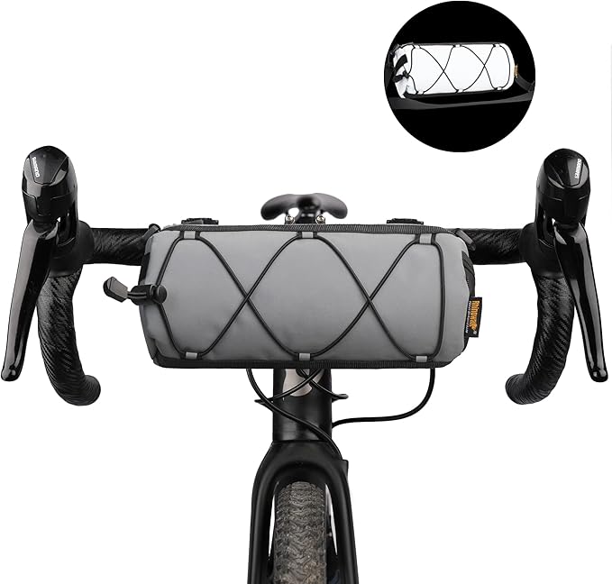 Rhinowalk Bike Handlebar Bag, Bicycle Front Bag Shoulder Bag Storage Bag with Shoulder Strap for Road Mountain Bike Cycling Travel