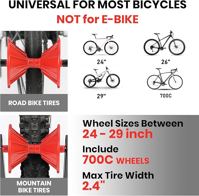 Favoto Floor Bike Stand Rack - Fit 20”-29” Road Bike and MTB - Foldable Indoor Outdoor Garage Storage Rack