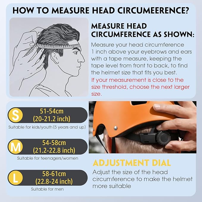 Skateboard Helmet for Adults - Adjustable Certified Safety Adults Helmet for Skateboarding Bike Bicycle Scooter Cycling Skate Skating Multisport Helmets for Women Men Boys Girls Kids Youth