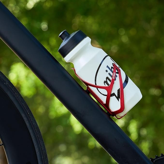 Corki Cycles Bike Water Bottle Holder Aluminum Alloy, Universal Bike Water Bottle Cage for Road, Mountain and Gravel Bikes -1 Pack - Red