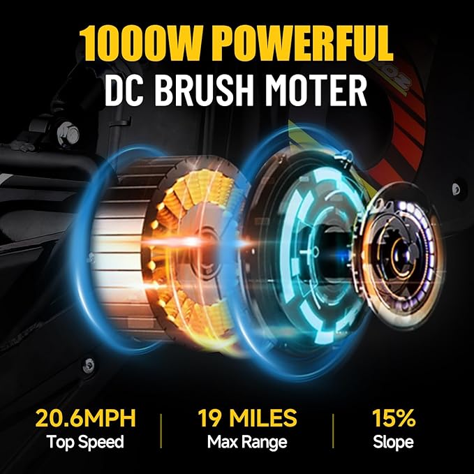 KOOZ HP112E PRO 36V 1000W Electric Dirt Bike for Kids, 3 Speed Modes Teen Electric Motorcycle Up to 20.6 MPH& 19 Miles Long-Range, Dual Suspension & Disc Brake, 16" Sturdy Tire