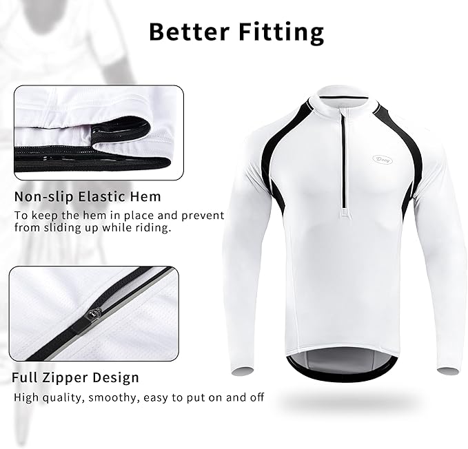 Cycling Jersey Men Bicycle Shirt Short and Long Sleeve MTB Road Biking Jersey with Pockets
