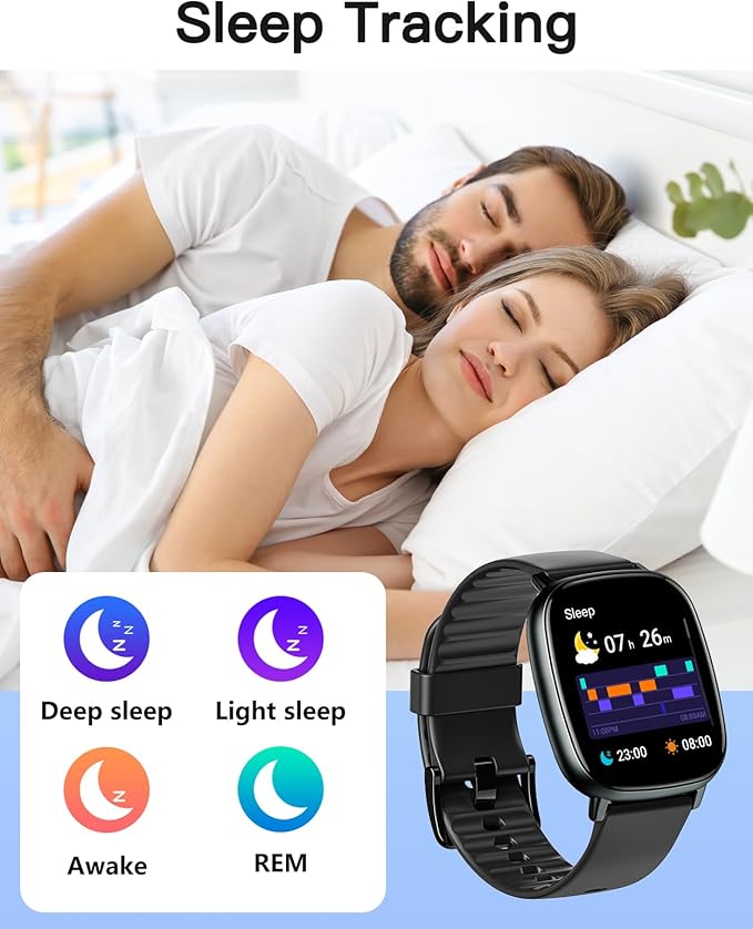Smart Watches for Men Women with GPS Built-in, Answer/Make Calls, 1.95" Smartwatch for iPhone/Android Phones, Fitness Watch with Heart Rate/Sleep Monitor 100+ Sports Modes IP68 Waterproof (Black)