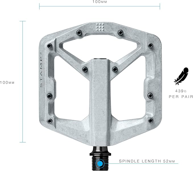 Crankbrothers Stamp Flat MTB Pedals - Size-Specific, Lightweight, Versatile, Durable Bike Pedals