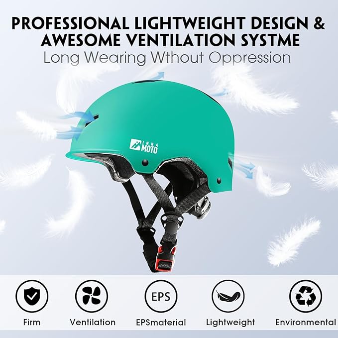 Skateboard Helmet for Adults - Adjustable Certified Safety Adults Helmet for Skateboarding Bike Bicycle Scooter Cycling Skate Skating Multisport Helmets for Women Men Boys Girls Kids Youth