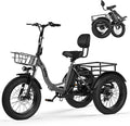 Qlife Triker Plus Electric Trike for Adults, Peak 1200W Motor Floding Trike Ebike, 624Wh E-Bike, 20MPH 65 Miles Electric Tricycle for Adults, 20x4.0 Fat Tire E-Bike, Foldable 3 Wheel for Adults