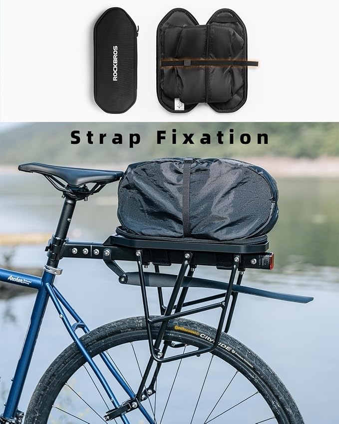 ROCKBROS Foldable Bike Bag for Rear Rack - Durable, Expandable, and Versatile - 5L Capacity