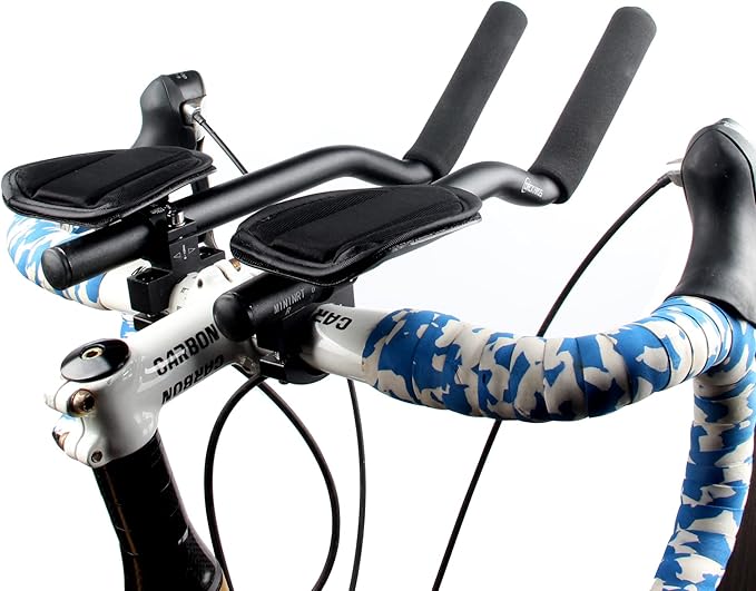 Bike Aero Bars Aluminum Alloy Armrest Bar for Road Bike Bicycle Racing TT Handlebar Clip on Relaxation HandleTriathlon Handlebars Bicycle Accessories