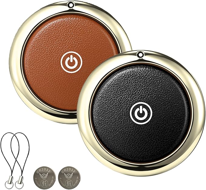Air -Tags Bluetooth Tracker Item Finders Work for Apple Find My (iOS Only) Real-time Tracking GPS Tracker for Luggage Keys Dogs Cats Backpack Satchel (Black&Brown, 2Pack)