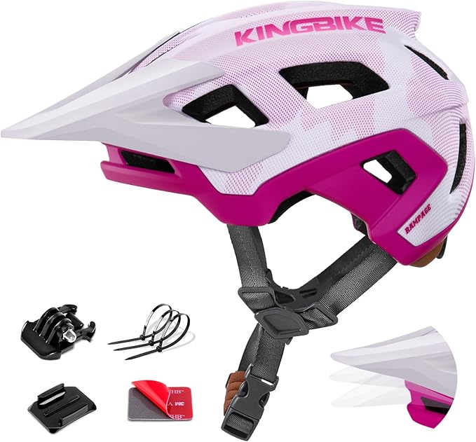 KINGBIKE NTA-8776 Mountain Bike Helmet Professional Ebike Helmets with 3-Level Adjustable Visor & Camera Mount E-MTB Helmet for Adults Men Women Youth E-Bike Safety Certified