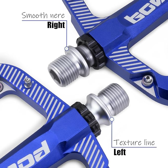 Bike Pedals Mountain Bike Adult, Light MTB Flat Pedals Grippy w 20pcs Non-Slip Studs, Glass Fiber Nylon Composite Platform Pedals w Cr-Mo Axel, 9/16" BMX Road Cruiser Gravel Bicycle Pedals
