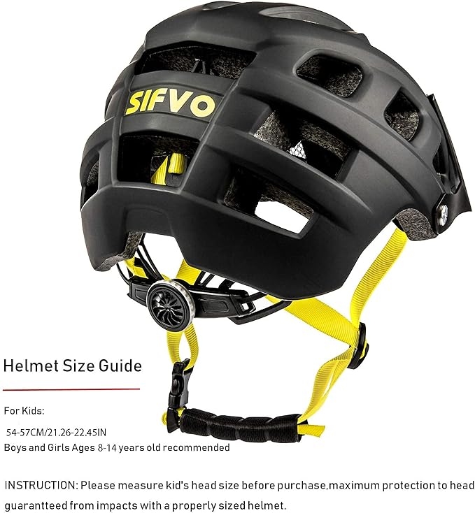 Kids Bike Helmet for Boys and Girls Ages 8-14 Adjustable Youth Helmet with Detachable Visor Lightweight, Safe & Stylish Cycling Bicycle Helmets for Kids 54-57cm