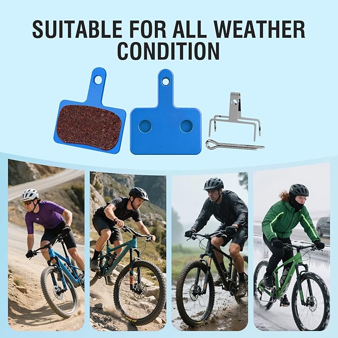 4 Pairs Bike Brake Pads, Disc Brake Pads (Resin,Semi-Metallic) for Mountain Bike Disc Brakes, Bicycle Brake Pads Compatible with TRP Tektro Shimano Deore Br Ebike Brake Pads