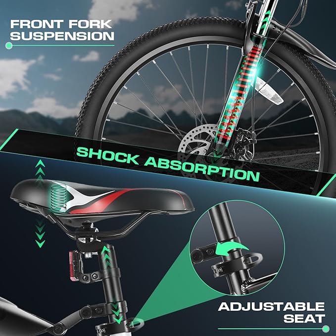 Vivi Electric Bike for Adults, Peak 1000W Ebike 26" Electric Mountain Bike, 22MPH Adult Electric Bicycles Commuter Ebike with 48V Battery, Up to 50 Miles, 21 Speed, SGS Certified to UL2849