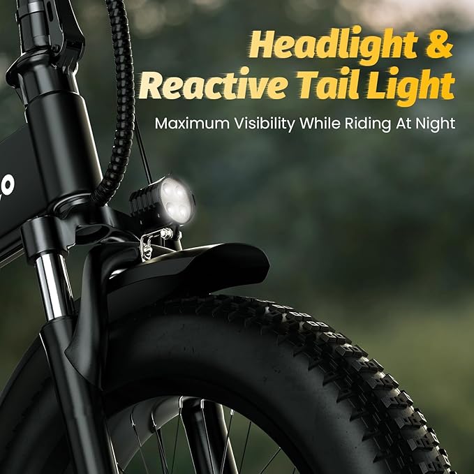 1000W Folding Electric Bike, 48V 20AH Large Removable Battery E Bike, 30+MPH, 80 Miles Max Range, 20" Fat Tire Electric Bike for Adults, Adult Electric Bicycles for Long