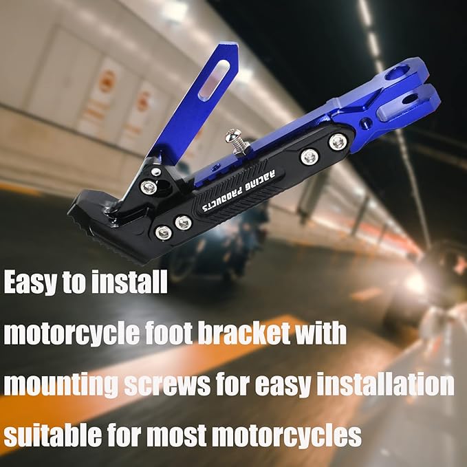 Universal Motorcycle Kickstand Accessories Motor Scooter Modified CNC Aluminum Alloy Adjustable Tripod Holder Kickstand Foot Side Support Stand Motor Scooter Motorbike Motocross Dit Pit Bike