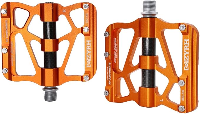 ThinkTop Mountain Bike Pedals MTB BMX Pedals Flats 9/16'' Sealed 3 Bearing Lightweight Aluminum Wider Platform Pedals for Road Bike Bicycle
