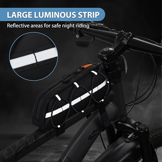 GMAK Top Tube Bike Bag, Bike/Bicycle Phone Front Frame Bags, Cycling Pouch, Bike Accessories Triangle Bag for Men Compatible with Phone Under 6.8'' (iPhone 16/15/14 Pro, Plus, Pro Max)