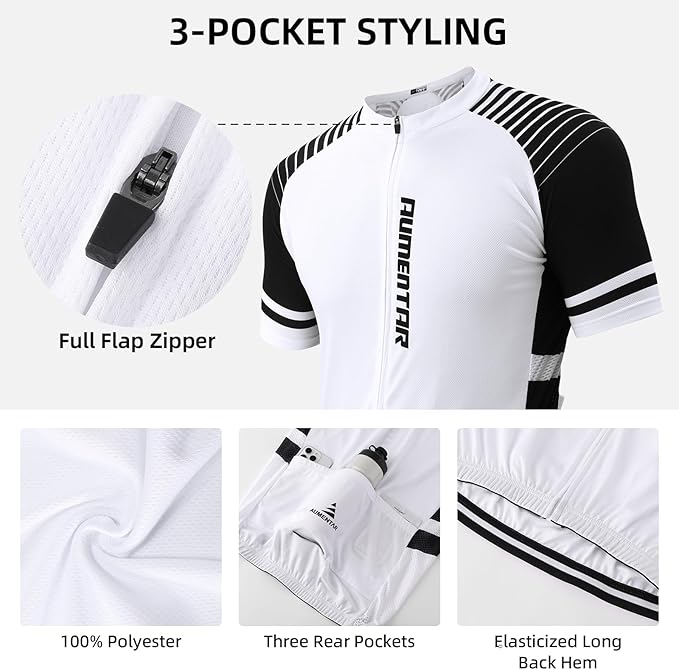 Men's Cycling Bike Jersey Long Sleeve - Moisture Wicking, Breathable, Quick Dry Biking Shirt Full Zipper