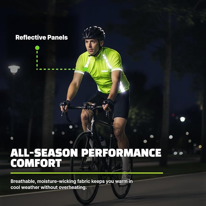ReflecToes Reflective Cycling Jersey Full Sleeve for Men & Women – Breathable Bike Shirt