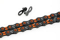 PYC SP1101 11-Speed Bike Chain, 116 Links (116L), Super Lightweight Hollow-Pin Bicycle Chain for Mountain (MTB) & Road Bikes, Compatible with Shimano, SRAM, Campagnolo (DLC Orange)